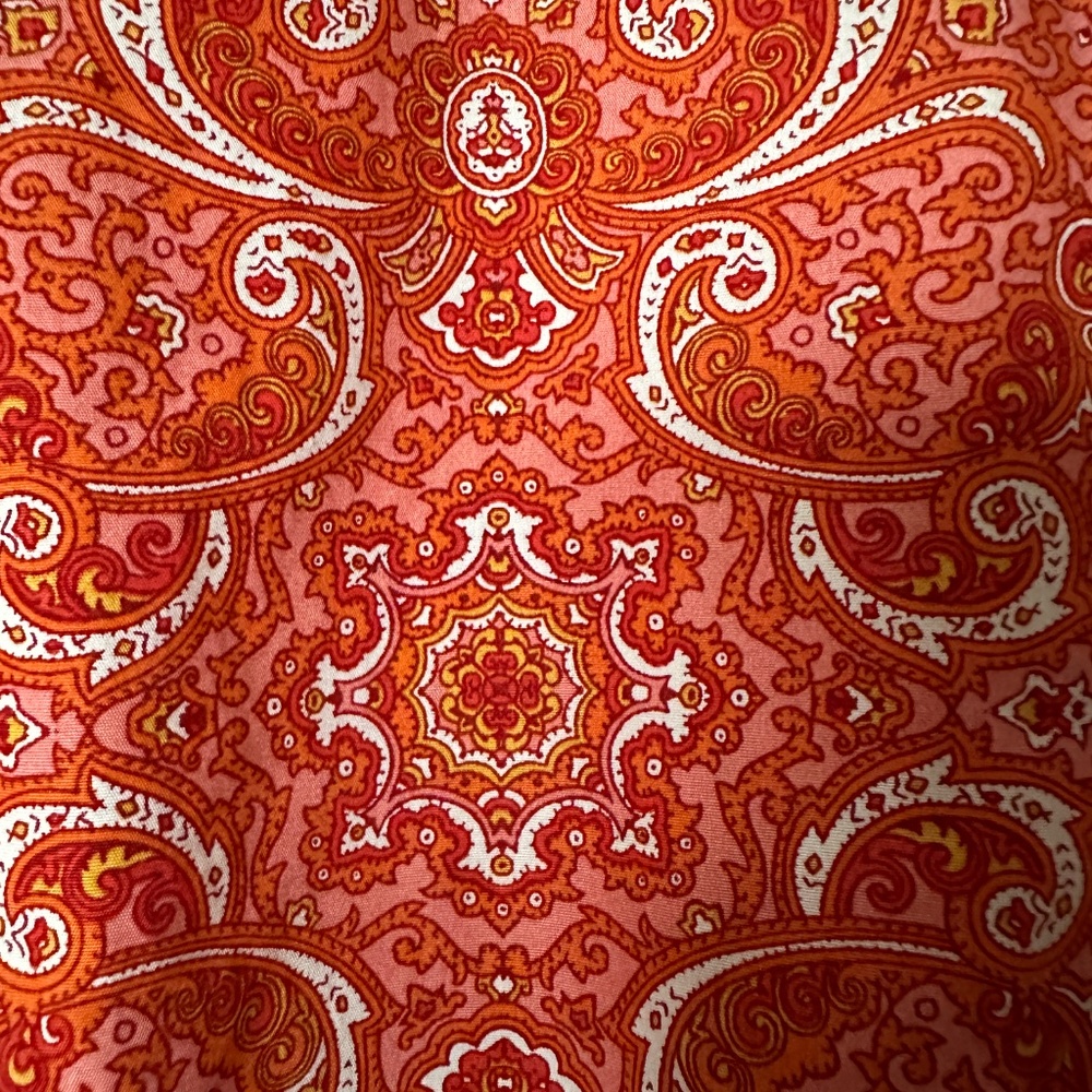 Lands' End 18W No Iron 100% Supima Cotton Paisley Long Slv Button Down Top - Picture 3 of 6